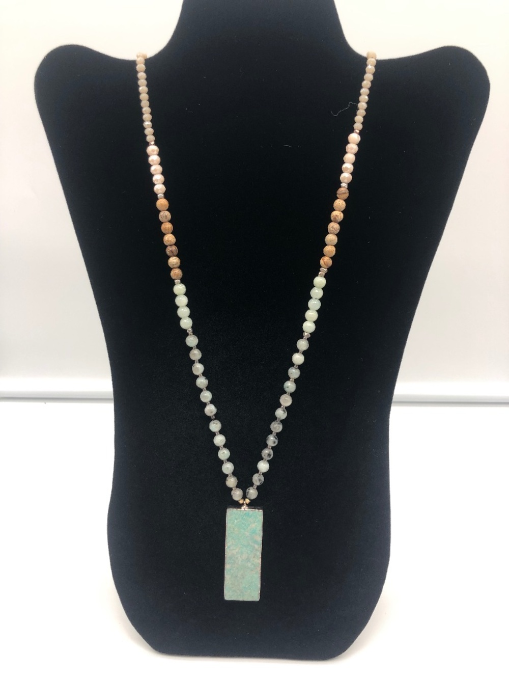 Nakamol Amazonite pendent Medley of semiprecious stones necklace